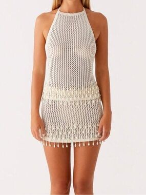 Cream Crochet Pearl Set